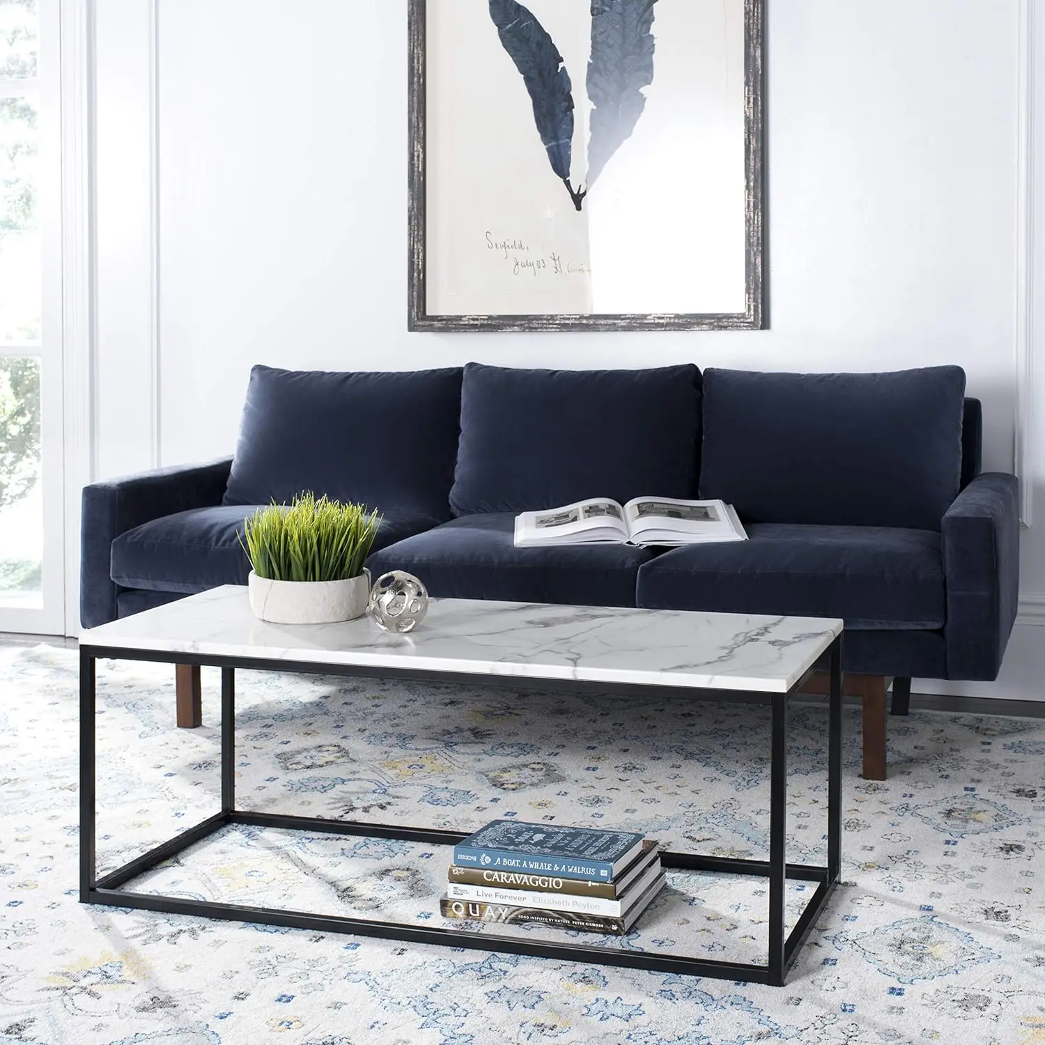 

Safavieh Home Baize White and Grey Rectangle Coffee Table