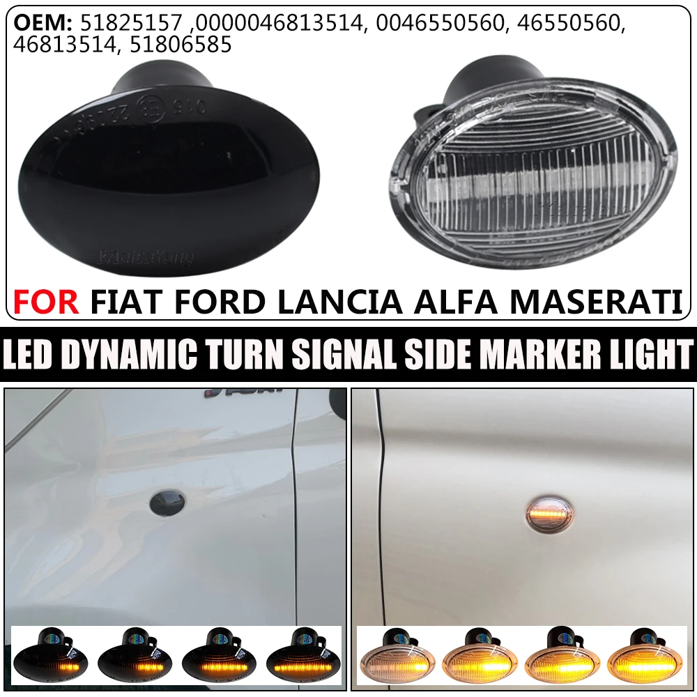 2PCSLEDDynamicTurnSignalSideMarkerLightFlashingLampBlinker