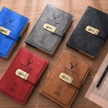 

360Pages Spiral Notebook with Lock Diary Notepad Vintage Pirate Anchors PU Note Book A5 Stationery Gift Traveler WIth Pen 2022