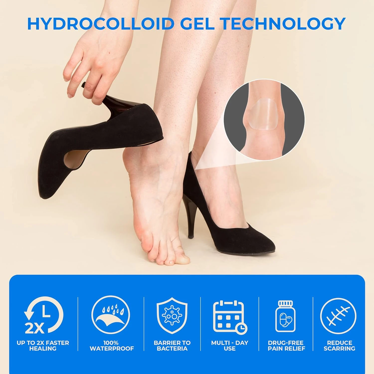 Soft, Reliable, and Effective Hydrocolloid Gel Blister Pads-Pack of 15 for Ultimate Comfort-Waterproof Design for Superior H