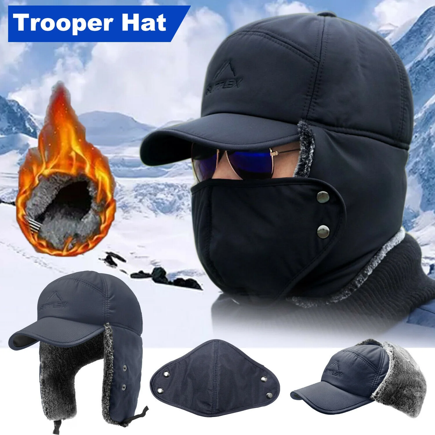 

Winter Hat 2022 New Lei Feng Hat Men's Stylish Caps Warm Ear Protection Windproof Ear Protection Earflaps Hat Baseball Cap