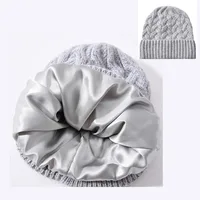 Custom Logo Twisted Dough Pattern Women Men Beanie Winter Knit Warm Accessory For Autumn Cold Weather Skiing Sports Outdoor