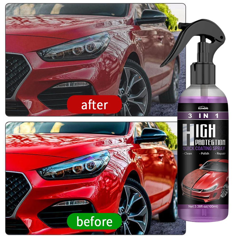 3 In 1 Car Ceramic Coating Spray 100ml Polishing Spraying Wax Polishing Paint Coating Agent Car Nano Spray Paint Care Tool car ceramic coating spray