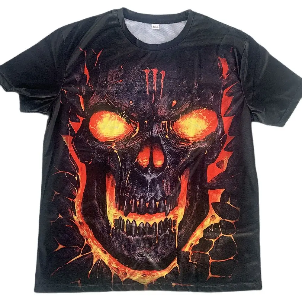 

Boys Flame Skull Knight 3D Printed T Shirt Fashion Halloween Clothes Kids Boy Short Sleeve Children Clothing Tops 4-14 Years Old