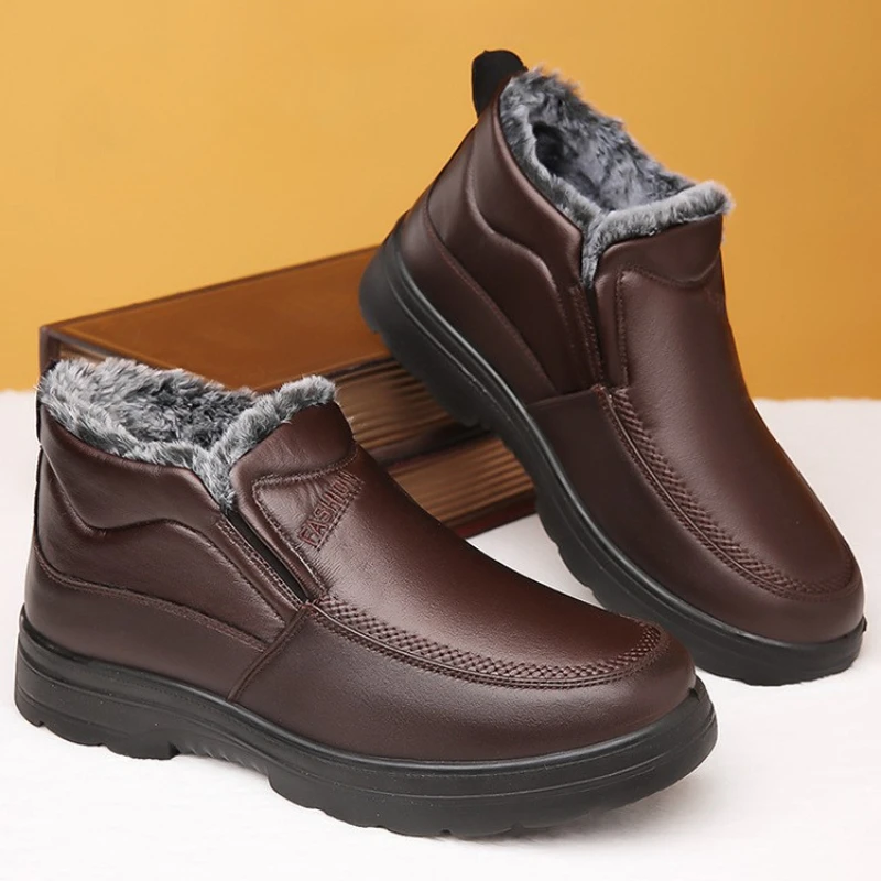 Men Boots Ankle Boots Men Lightweight Casual Shoes Winter Warm Fur Working Shoes Male Outdoor Zapatos De Hombre men chelsea boots men training boots