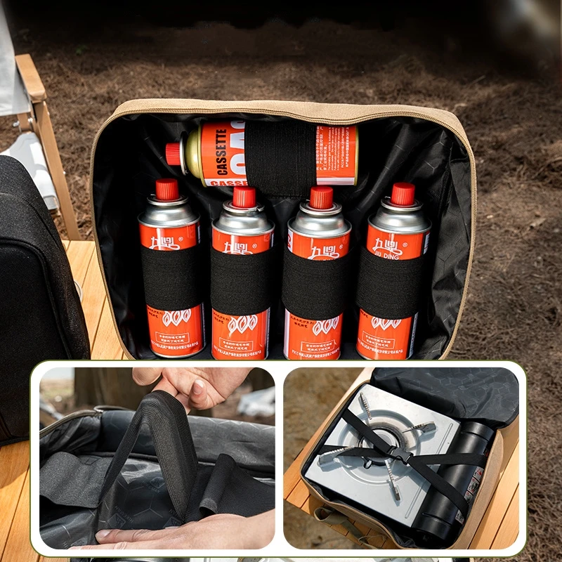 Outdoor Cassette Stove Gas Tank Storage Bag Large Capacity Camping Baking Pan Cookware Storage Bag Thickened Anti-Collision storage bag gas tank storage bag camping storage bag camping cookware bag