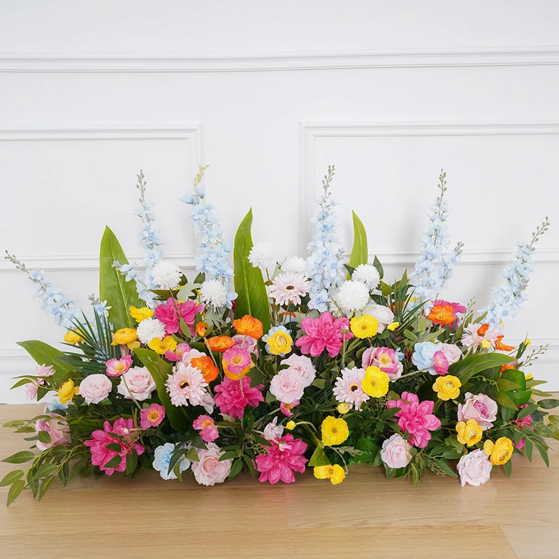 Banana Leaves Poppy Daisy Floral Arrangement For Wedding Frame