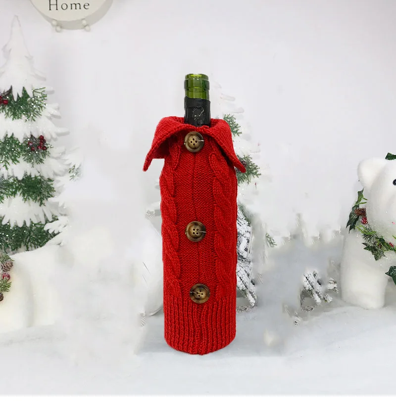 Christmas Family Wine Bottle Set, Home Decoration, Scene Layout