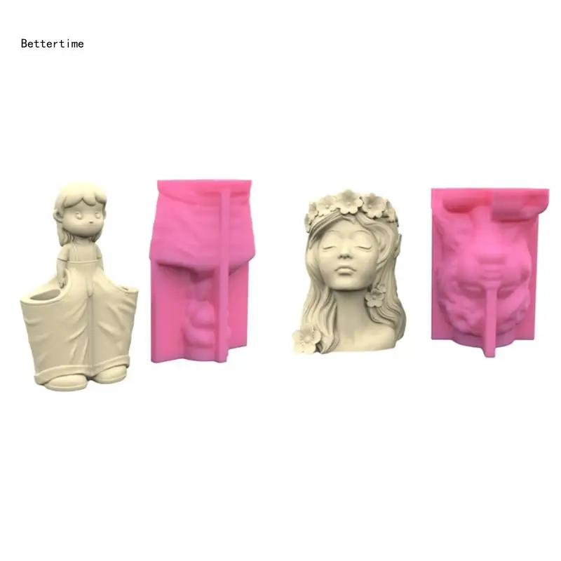 

Pants Girl Pen Holder Flower Pot Epoxy Resin Mold Plaster Crafts Making Supplies