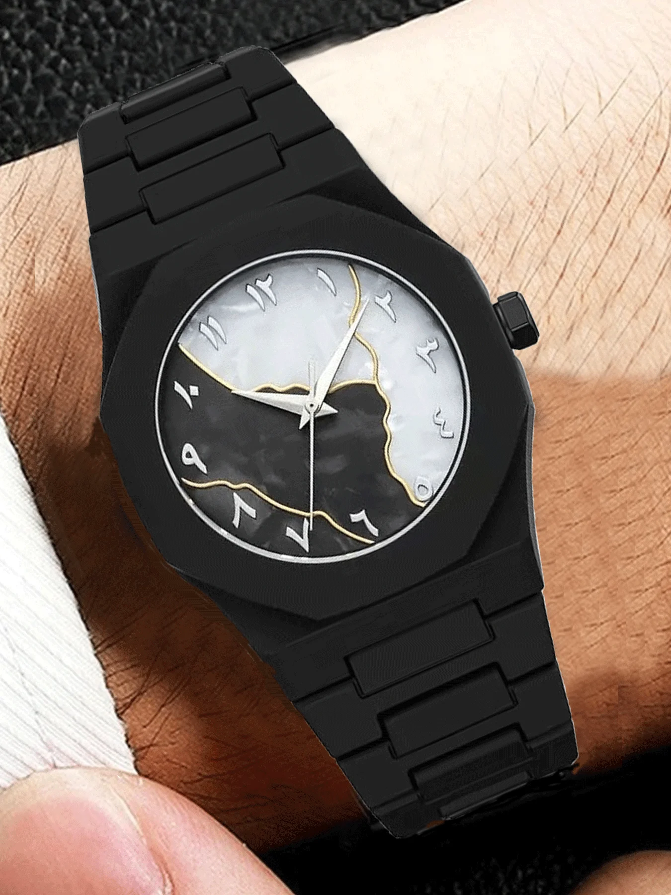 2-piece high-end men's watch fashion watch plastic watch quartz men's watch set