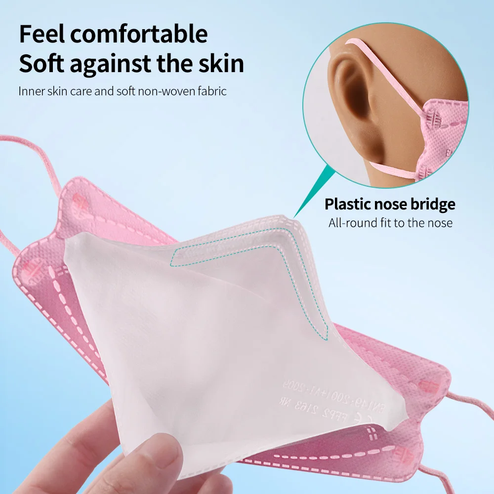 Disposable Face Mask KN95 Mask 3D Fish Mask CE ffp2mask 4 Layers Adult FFP2 Mascarillas Homologada FPP2 Respirator Reusable KN95 Filter Mascherina FFP 2 FFPP