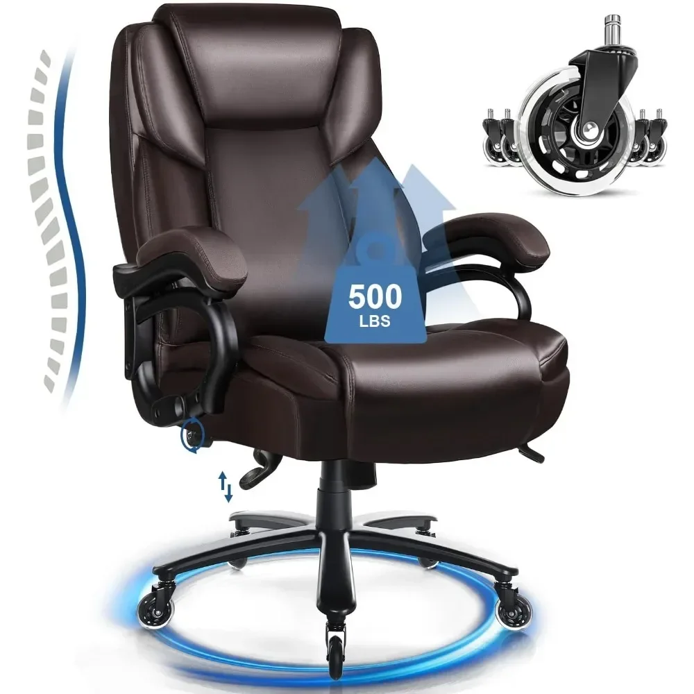 Heavy Duty Office Chair 500lbs, Big and Tall Office Chair for Heavy People, Adjustable Ergonomic Lumbar Support 2