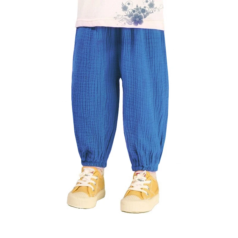 Summer Korea Children Pants Casual Girls Boys Cotton Linen