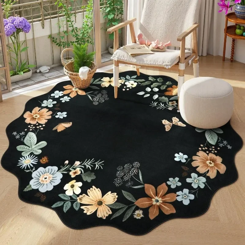 Irregular Living Room Carpet Retro Floral Bedroom Bedside Plush Rugs Creative Fashion Luxury Large Area Sofa Mats Ковер Tapete