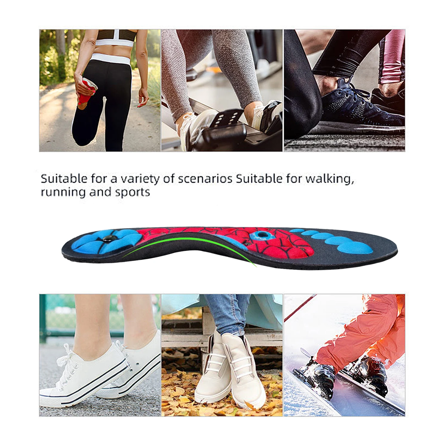 1Pair/2Pair Magnetic Therapy Massage Insoles Men Foot Acupoint Massage Insoles Arch Support Orthopedic insole Comfort Shoe Pads