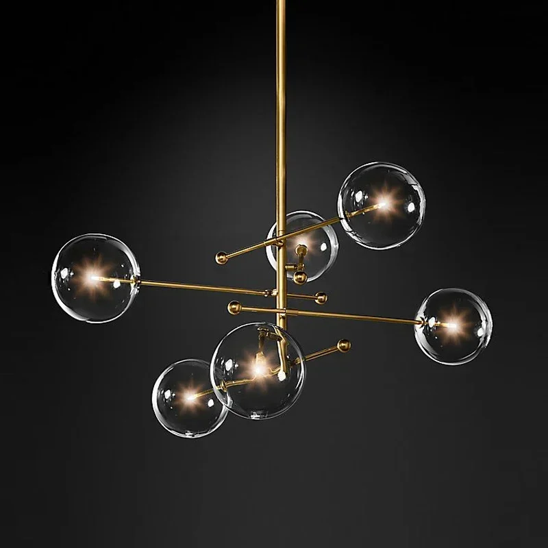 

Postmodern LED chandelier lighting living room hanging lights home fixtures Nordic bedroom pendant lamps Glass ball luminaires