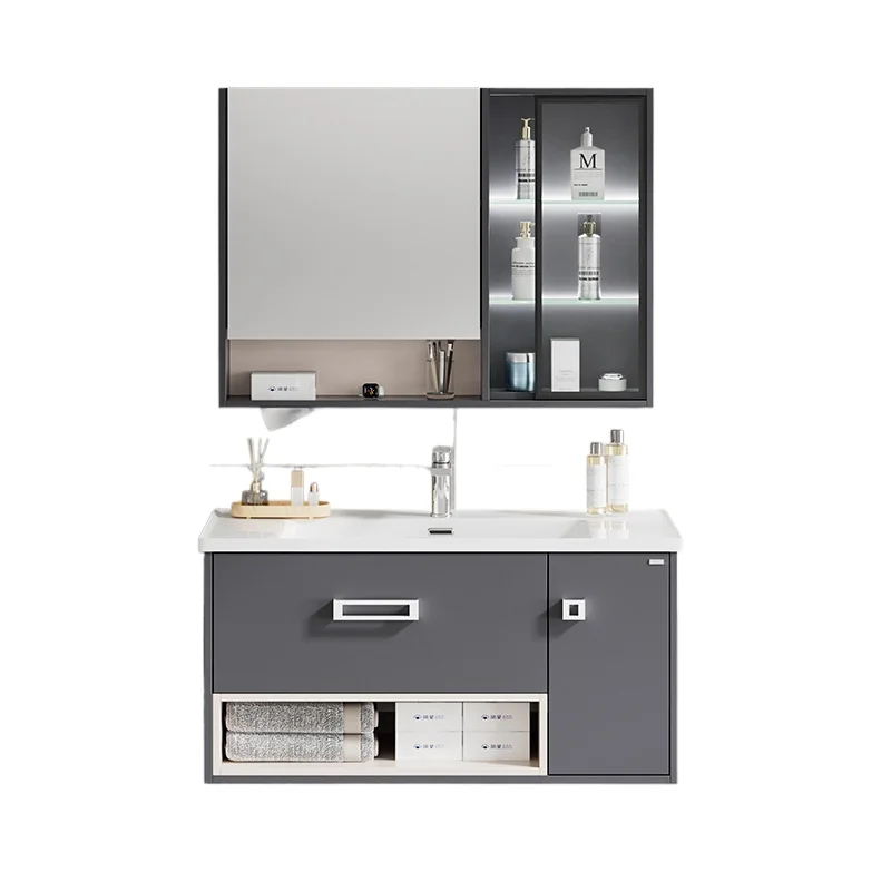 Smart bathroom cabinet combination induction beauty multi-function mirror cabinet household