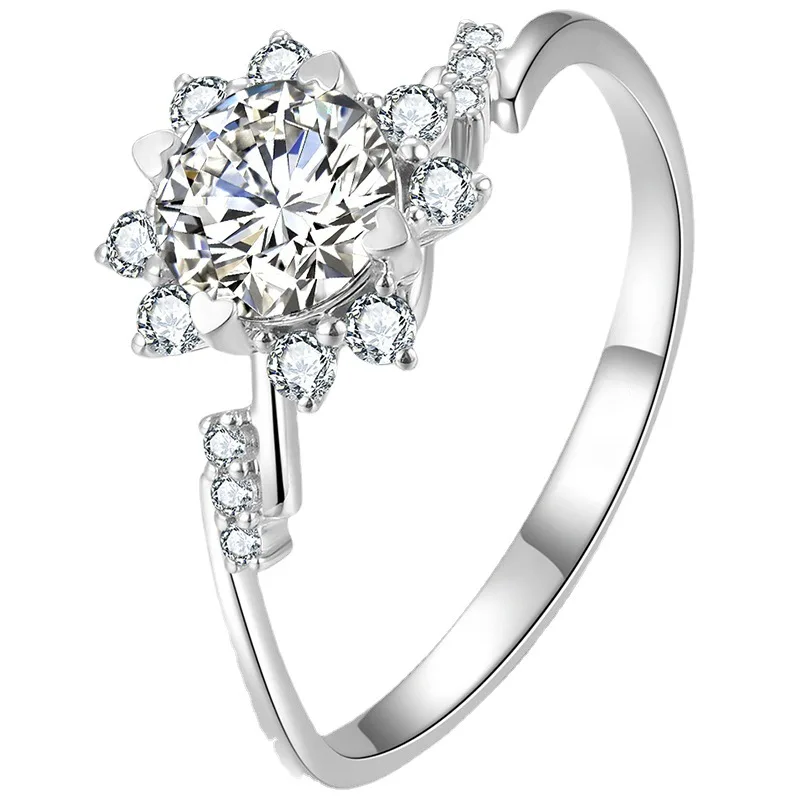 

Imitation Moissanite Ring 2 Carat Hearts and Arrows Midsummer Night's Dream Diamond Wedding Ring