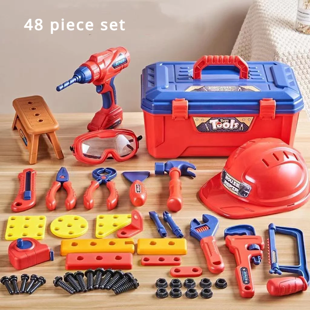 Kid Repair Toolbox Set Simulation Electric Screwdriver Drill Engineering Pretend Play Assembly Toy Educational Learning Gift