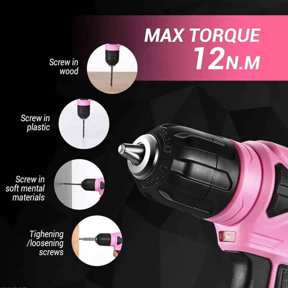 Perceuse visseuse sans fil, 21V, 23 pièces, mandrin sans clé 3/8