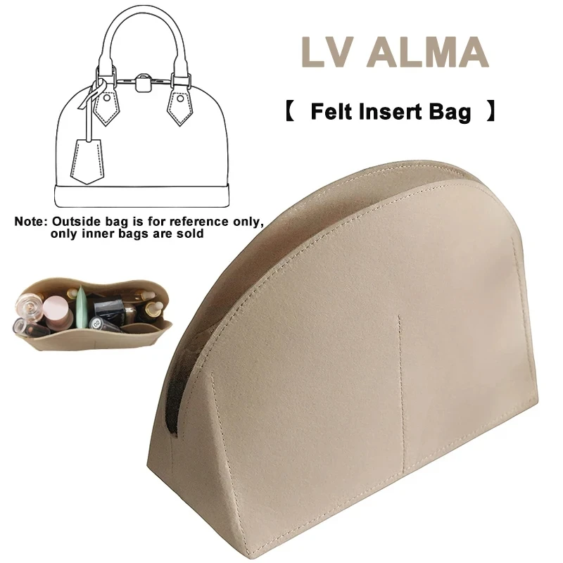 Fits For Alma BB Insert Bags Organizer Makeup Handbag Organize Travel Inner Purse Portable Cosmetic Base Shaper Shell Organizer