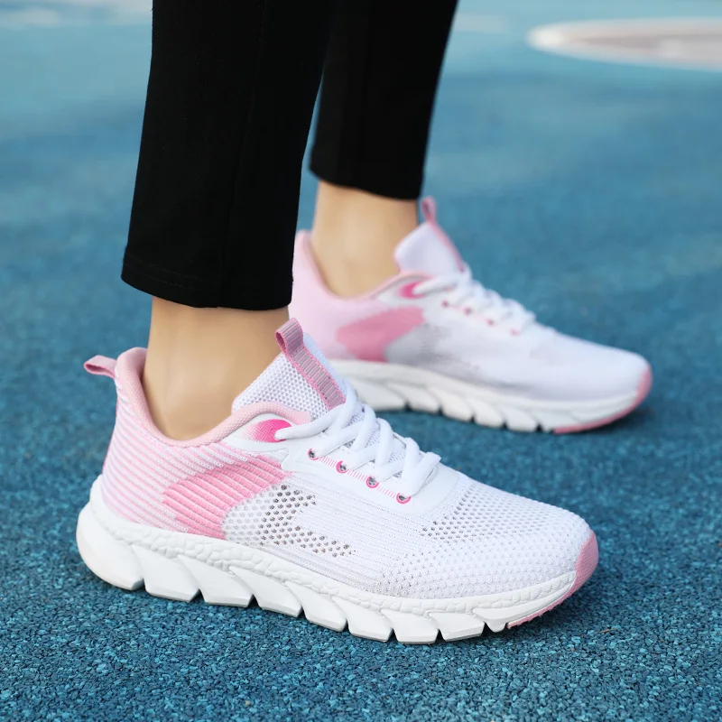 

Демисезонная женская спортивная обувь, повседневная удобная модная дышащая сетчатая женская обувь на шнуровке