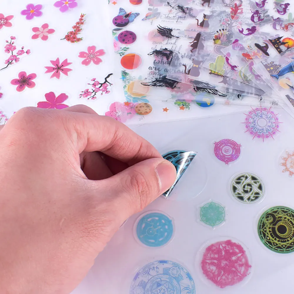 Silicone world Transparent Decorate Stickers for Epoxy Resin Mold UV Resin Stickers Filler Resina Crystal Sticker Jewelry Making