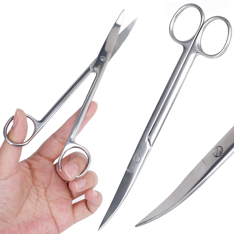 Animal Veterinary Vet Medical Stainless Steel Surgical Scissors Straight curved Tip Haircut Scissors 10cm/12.5cm/14cm/16cm/18cm animal surgical scissors