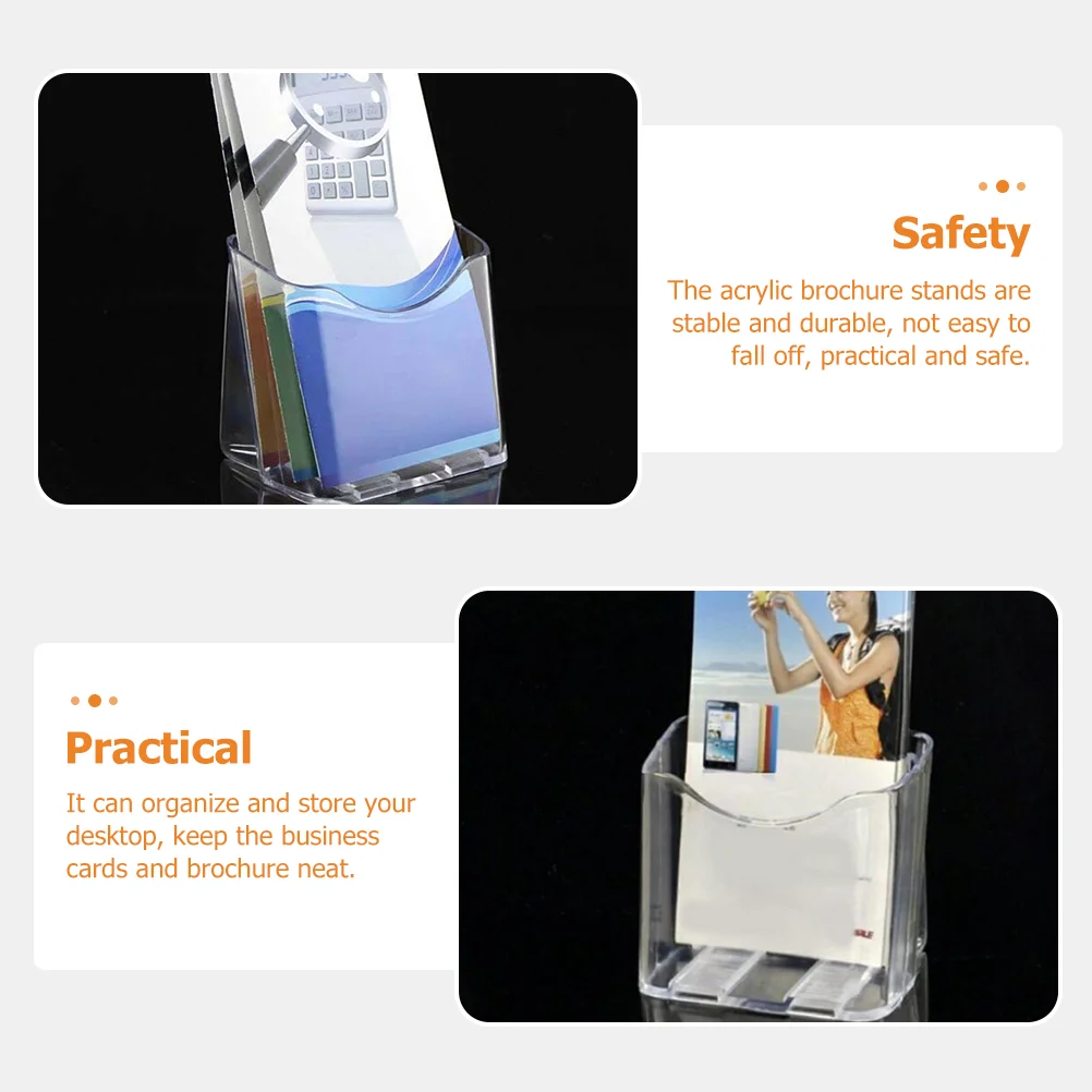 4 Pcs Acrylic Literature Holder Flyer Pamphlet Rack Acrylic Display Stand Brochure Stand Flyer Holder Rack acrylic sign holder