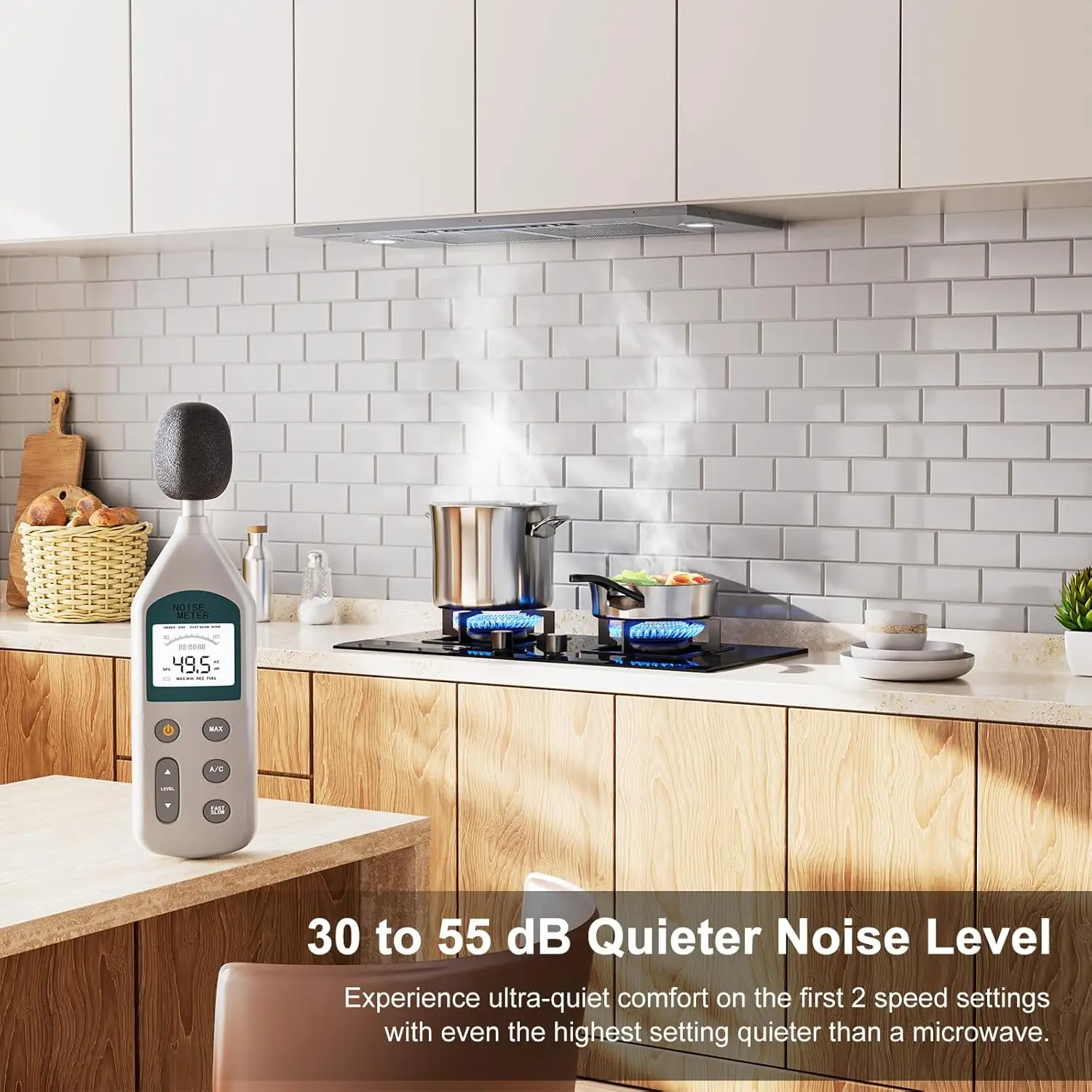 30 Inch / 36 Inch, 900  with Convertible Ductless , 4 Speed Gesture Sensing 4