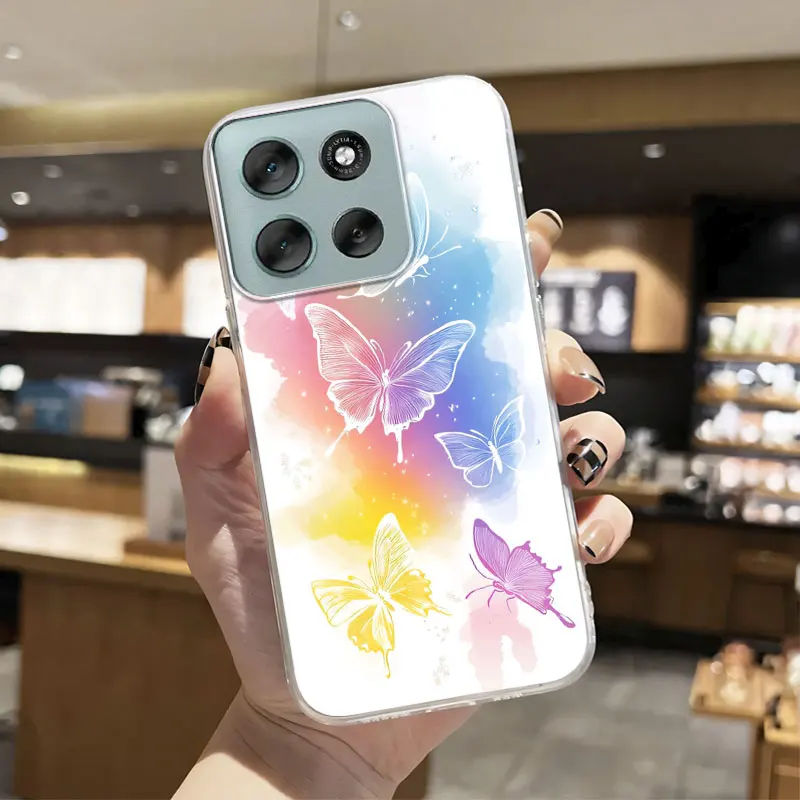 Marble Floral Clear Print Silicone Soft Phone Case