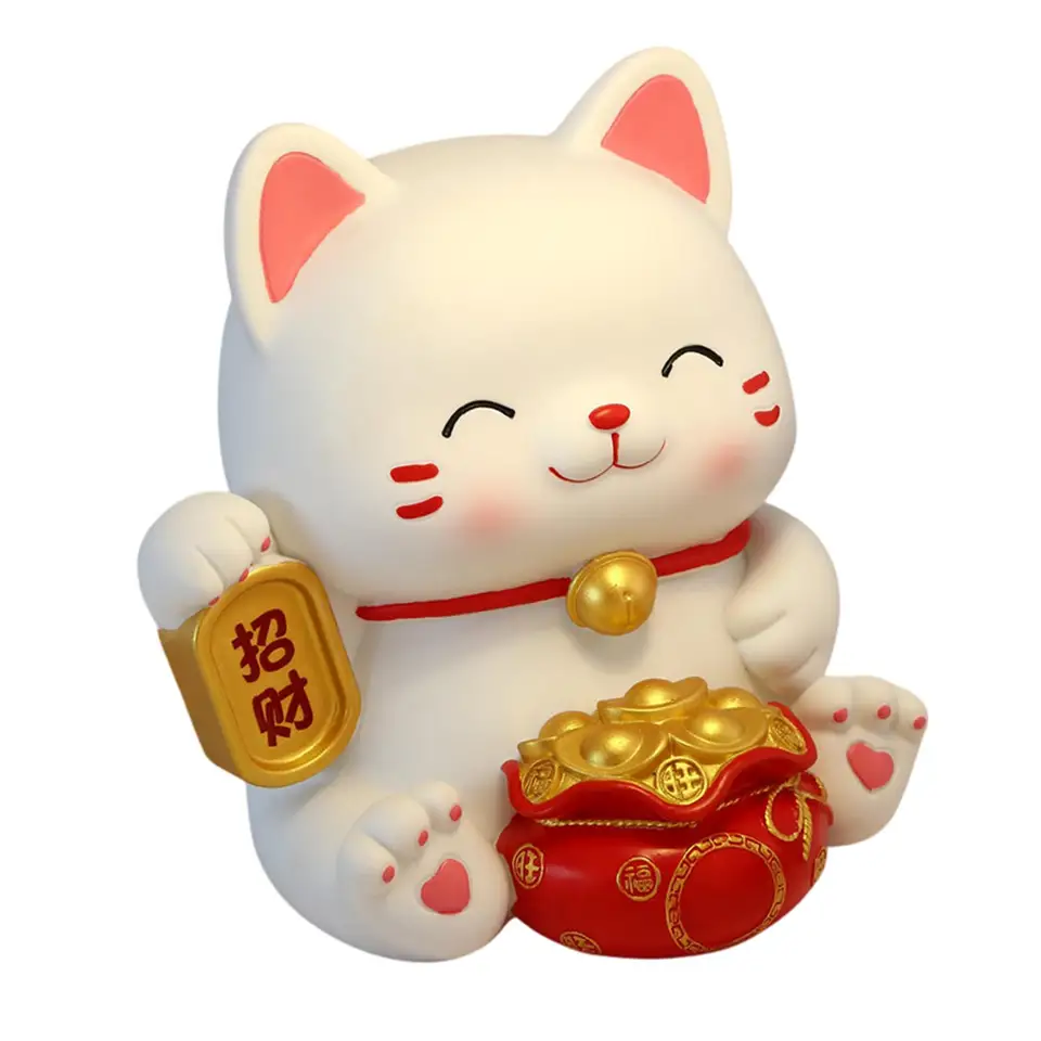 Lucky Cat Piggy Bank Tabletop Decoration Money Saving Box Money