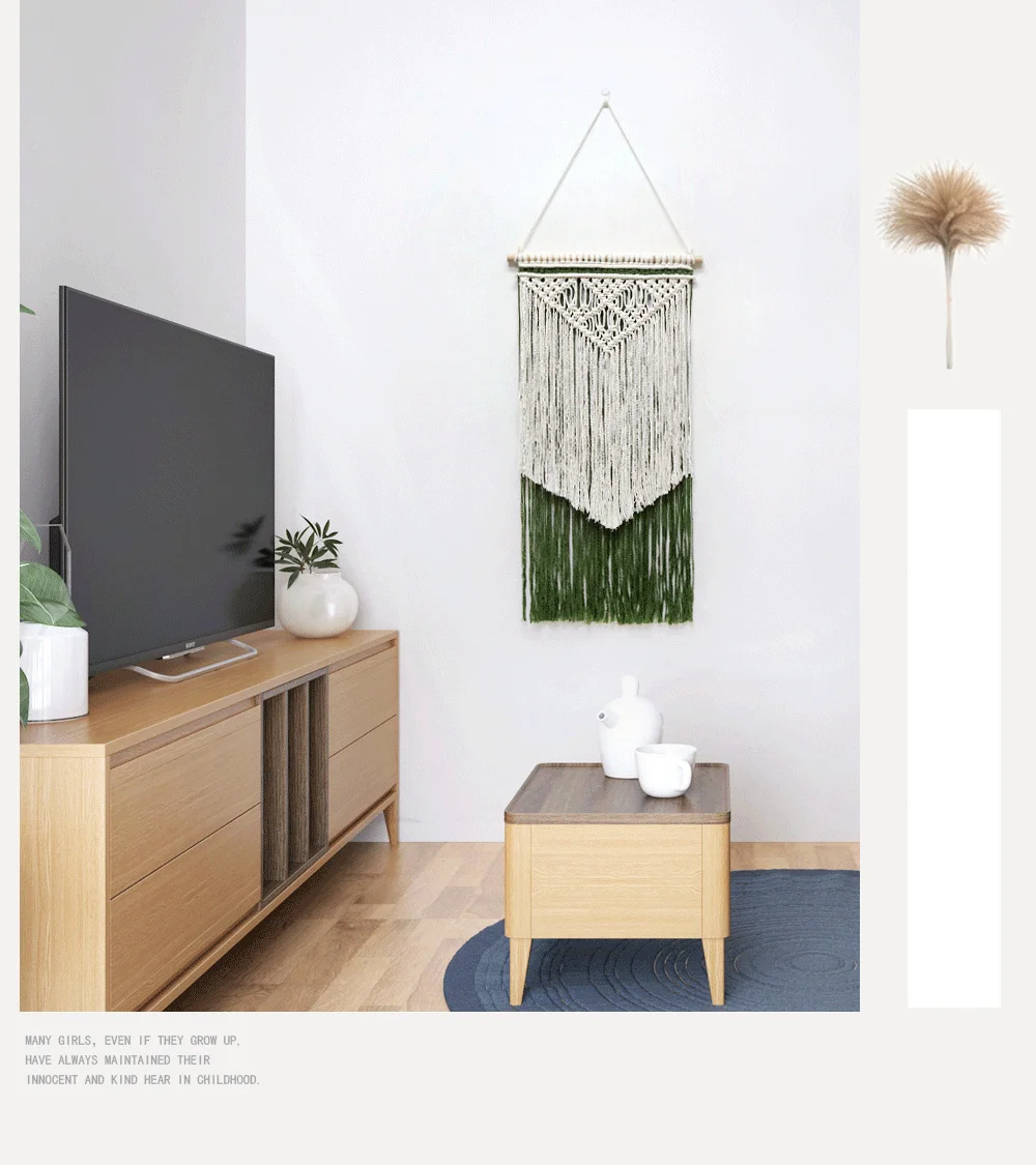 Nordic style new woven tapestry tassel handmade wall decoration bedside sofa background wall decoration Bohemian wall_voghion.com