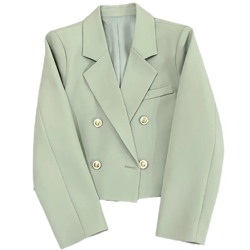 Women's Short Blazers Long-Sleeved Suit Jacket Female Clothing Solid Color Outwear England Style Fashion Casual Women Blazer Top