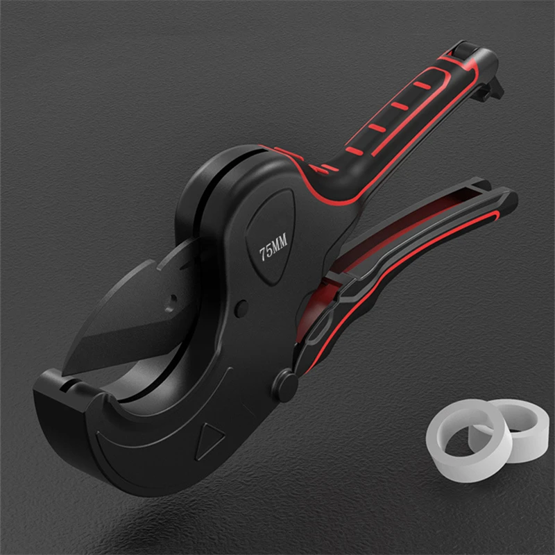 알루미늄 합금 바디 래칫 플라스틱 파이프 가위, 튜브 커터, PVC, PU, PP, PE 호스 절단 수공구, 32mm-75mm
