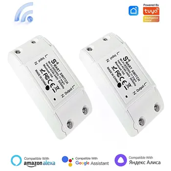TUYA 기본 와이파이 스위치 릴레이 모듈, DIY 미니 홈 스위치, 스마트라이프 앱, 무선 음성 리모컨 타이머 스위치, 알렉사