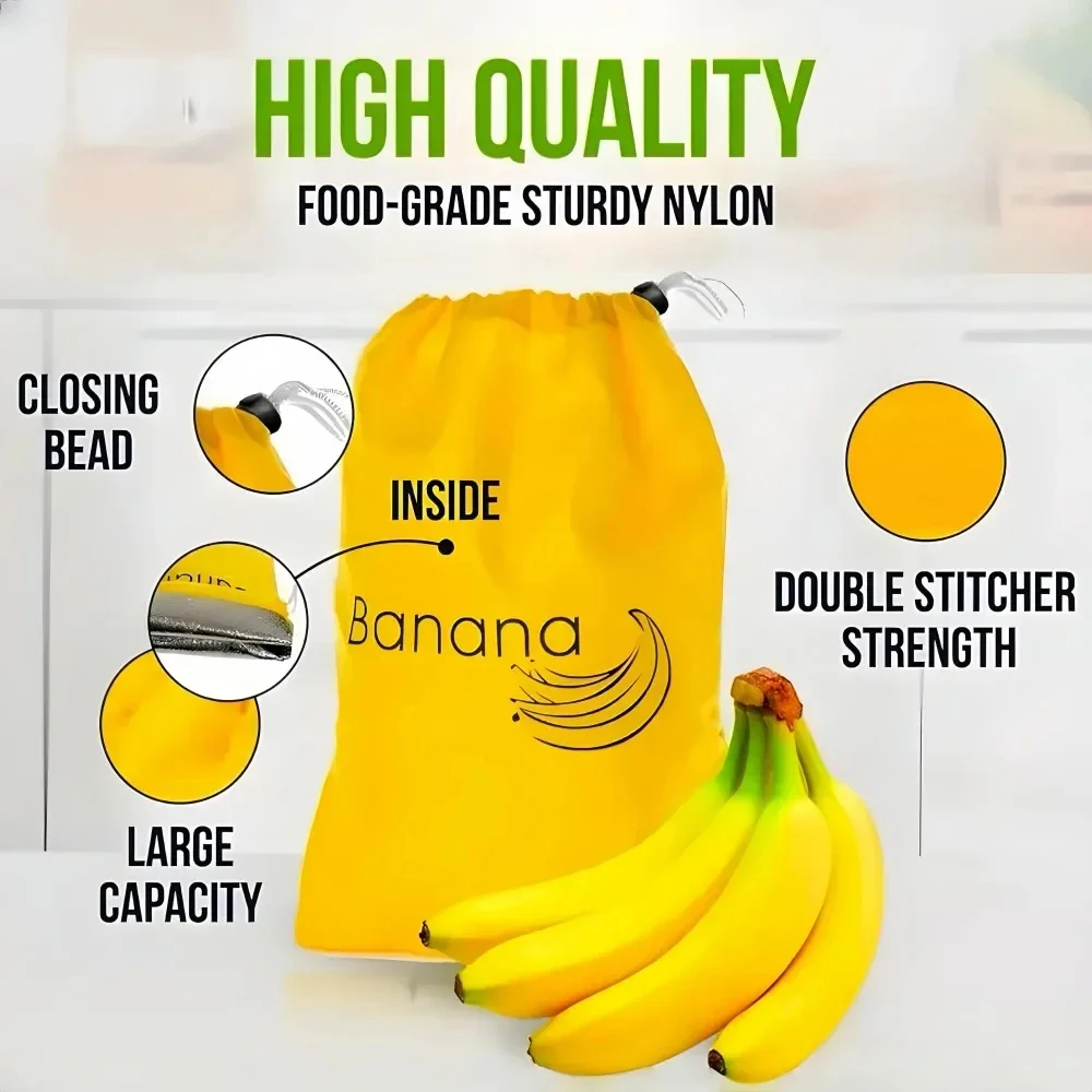 Description Picture 3 of itemBanana Storage Bags Reusable For Fruits Vegetables Food Preservation Insulated Shockproof Bundle Pocket Shopping Bags