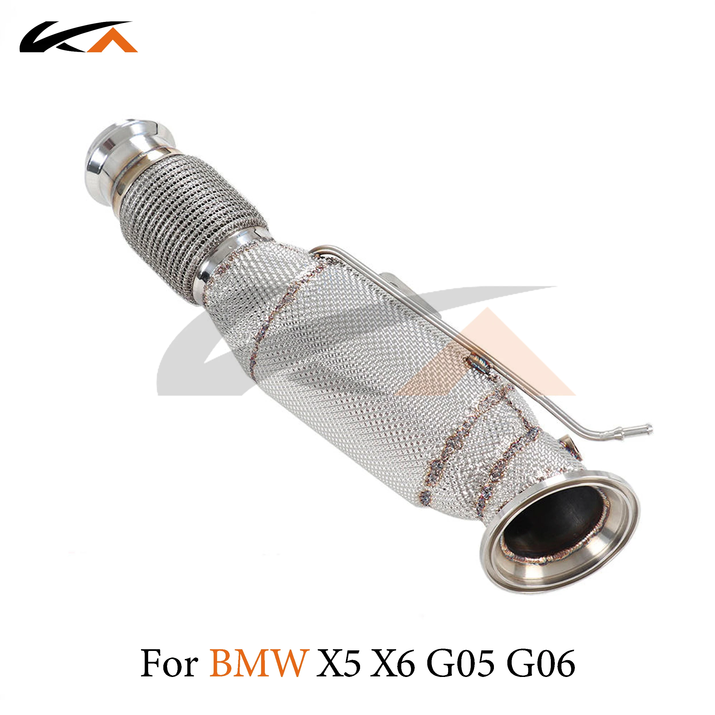 KA 튜닝 다운파이프 배기 스테인리스 스틸 헤더, BMW X5 X6 G05 G06 3.0T 퍼포먼스, 자동차 부품 열 차폐 촉매 작용