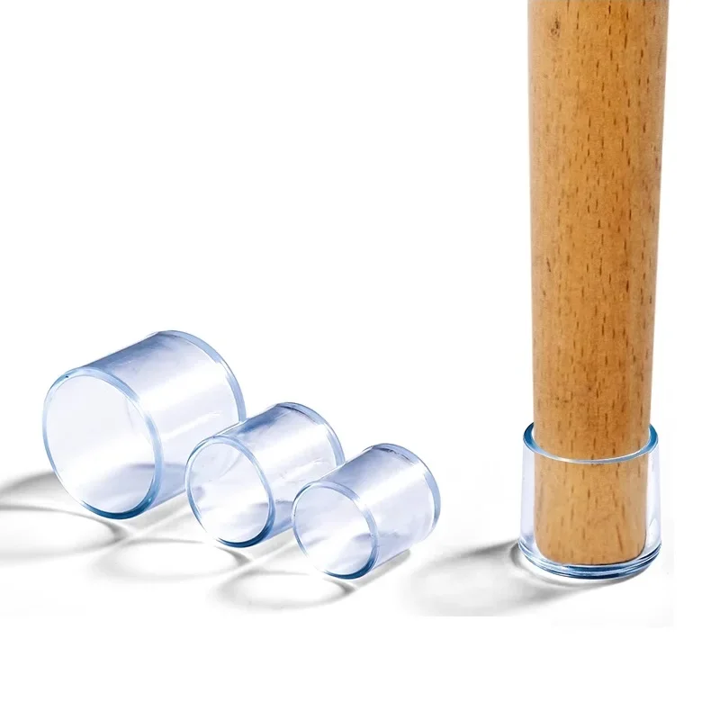 12PCS 의자 다리 모자 컵 라운드 고무 투명 피트 패드 가구 테이블 커버 바..