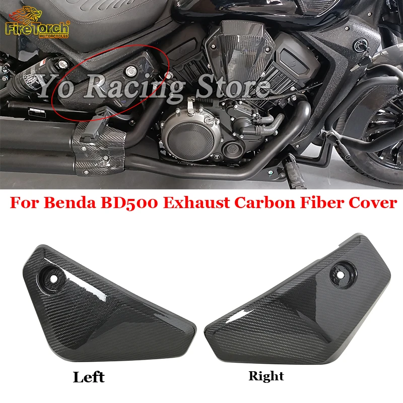 Una Coppia Per Benda Bd500 Bd500Pro Bd500Ultra Original Marmitta Moto Protector Scudo Termico Copertura In Fibra Di Carbonio Lato Sinistro E Destro Gu