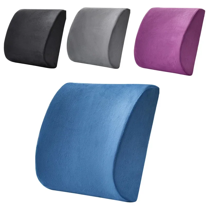 2024 Cushion Office Memory Foam Waist Cushion Slow Rebound Car Cushion Chair Waist Pillow Velvet Bamboo Fiber Waist Cushion Set 4
