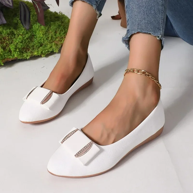 

Hot Sale Women's Shoes Slip on Women's Flats Pointed Toe Shallow Solft Sole Casual Comfortable Large Size Office Ladies Shoes