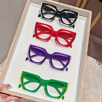 Elegant WOMEN'S fashion cat eye reading glasses-stylish purple, anti-blue light, full rim, square frame 2