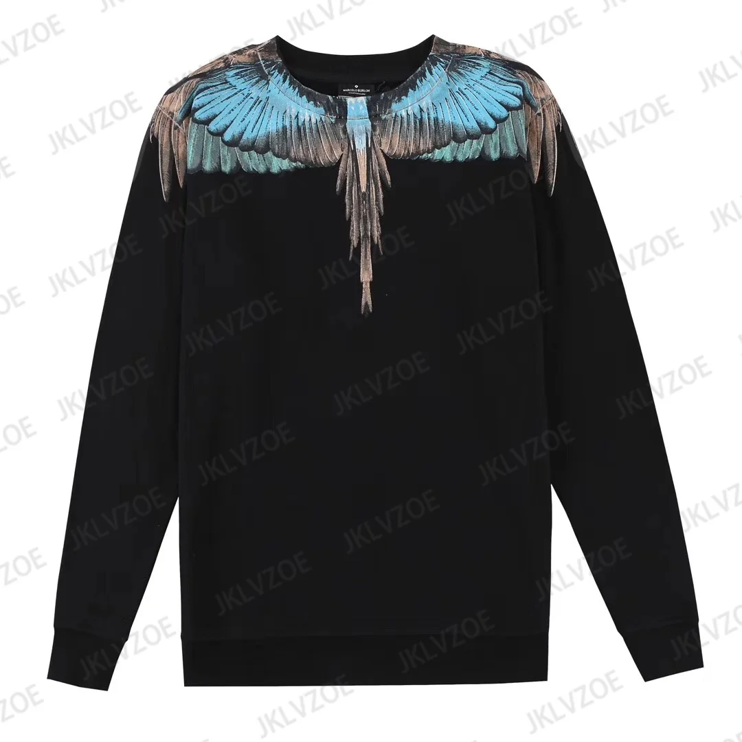 Fashionable Wing 3d Print Round Neck Sweatshirt For Men Women Casual Sport Loose Fitting Couple Long Sleeved Dustproof Clothing