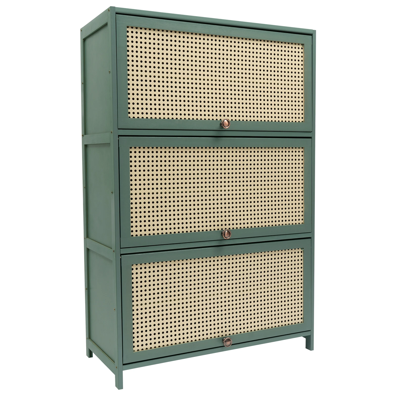 7 Layers Bamboo Shoe Storage Organizer Shoes Holder Dust-proof Entrance Bedroom Storage Cabinet Home Furniture 70*32*106cm Green 3
