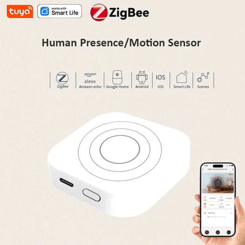 Tuya 스마트 지그비 인체 감지 센서, 24G MmWave 레이더 감지기, 보안 보호 모션 센서, 알렉사 구글 스마트 라이프용