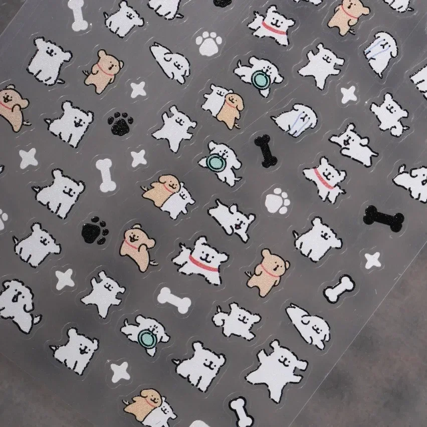 Dog Nail Stickers Kawaii Cartoon Self Adhesive Accessories