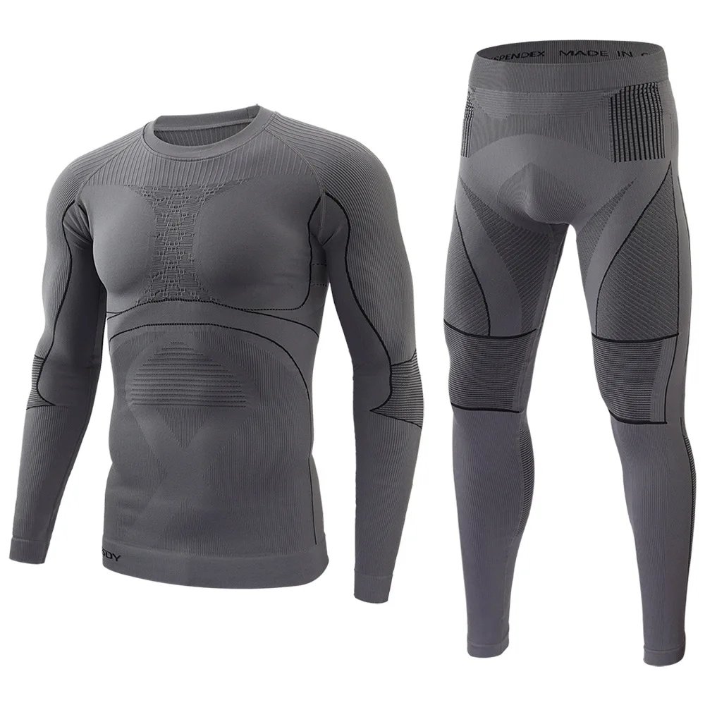 ESDY New Seamless Tight Tactical Thermal Underwear Men Winter Outdoor Sports Breathable Training Cycling Thermo Underwear Sets