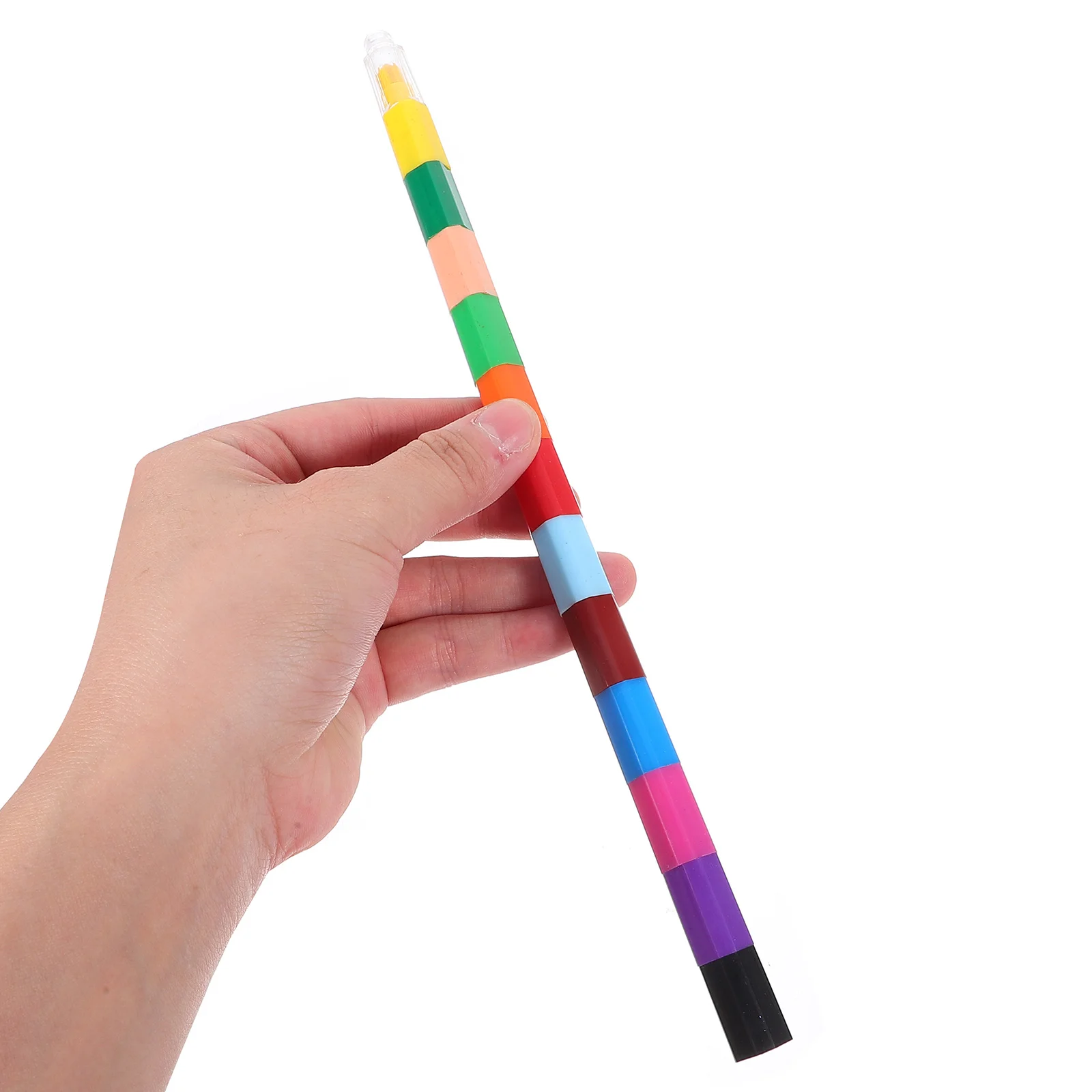 24 Pcs Crayons Block Kids Crayons Child Colour Pen Creative 12 Colors Wax Pencils Stackable Coloring