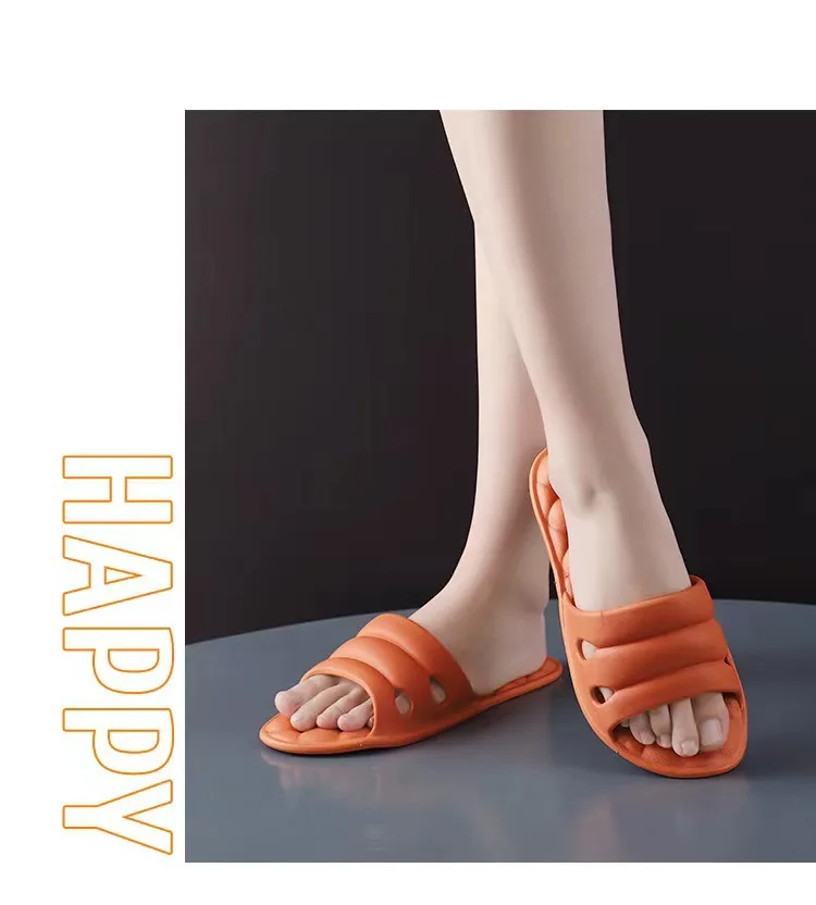 Shevalues Paar nach Hause Falt sandalen Innen licht Wohnungen Rutschen für Frauen Sommer Hotel Bad rutsch feste hohle undichte Hausschuhe – Detail 5